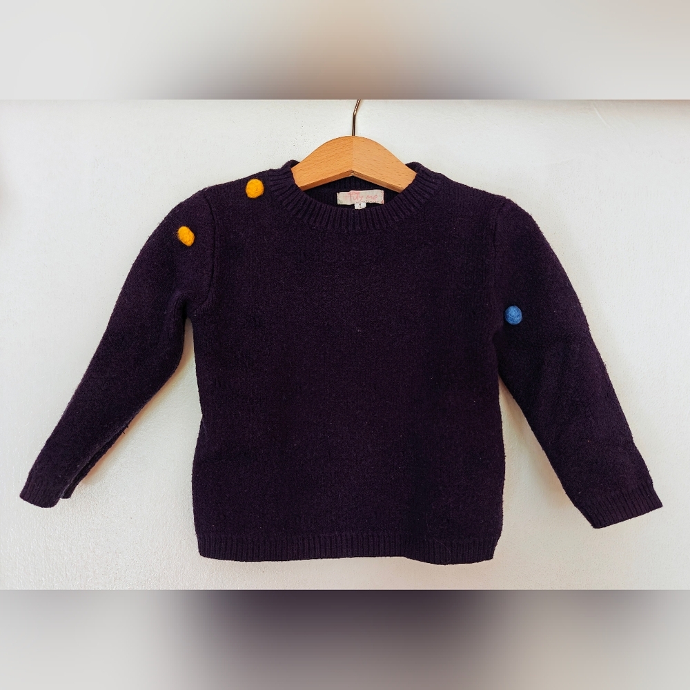 Truly Me by Sara Sara Pom Pom Blue Sweater Size 4